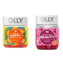 OLLY Hello Happy Gummy Worms, Mood Balance Support, Vitamin D & Undeniable Beauty Gummy, for Hair, Skin, Nails, Biotin, Vitamin C, Keratin, Chewable Supplement, Grapefruit, 30 Day Supply - 60 Count