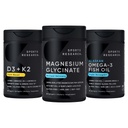 Sports Research® Multivitamin Pack - Magnesium Glycinate 160 mg, Vitamin D3 5000iu + K2 100mcg, and Alaskan Omega-3 Fish Oil 1250mg