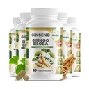 GreeNatr Ginko Biloba & Panax Ginseng Supplement - Red Ginseng for Memory and Focus - Ginkgo Biloba for Good Vision, Immune System and Improved Blood Flow (360 tabletten: 6 flessen)