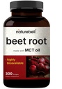 NatureBell Beet Root Extract, 300 Softgels – Max Strength Beet Root Capsules with MCT Oil – High Bioavailability Super Beets Supplement – Fresh Beetroot Extract with Natural Nitrates