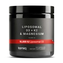 Toniiq 10,000 IU Liposomal Vitamin D3 K2 Magnesium Supplement – 200mcg All-Trans MK-7 & 300mg Liposomal Magnesium Glycinate – with Zinc & Boron – Vegan – Third-Party Tested – 120 Capsules