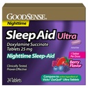 GoodSense Doxylamine Succinate Tablets, 25 mg, Berry Flavored, Night-time Sleep Aid, 24 Count
