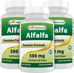 Best Naturals Alfalfa Green Super Food 500 mg 180 capsules (180 telling (verpakking 3))