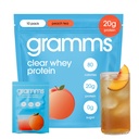 GRAMMS Clear Protein Powder Packets 20G Protein for Women & Men | Lactose Free, Grass-Fed Whey Isolate, Gluten Free, Zero Sugar, Gut Friendly, Non-Bloating (10 Servings) Peach Tea