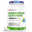 Magnesium Glycinate 400mg per Capsule – 240 Capsules – High Absorption Magnesium Supplement for Relaxation, Calmness & Muscle Support – Gentle on Stomach - for Men and Women – Made in USA