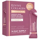 Revive Collagen Enhanced Plus Premium Liquid Marine Collagen Drink Supplement – 22 Fluid Ounces, Tropical Flavor, 10,000mg of Collagen per Shot, 14 Servings, Liquid Collagen for Women and Men