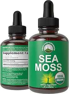 USDA Organic Sea Moss Liquid Drops Supplement. Veganistische Ierse Zee Mos Extract voor Vrouwen en Mannen. Zero Sugar, Non Bitter. voor Immune, Digestief, Respiratory Ondersteuning. USDA Certified Organic