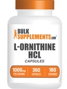 BulkSupplements.com L-Ornithine HCl Capsules (360 Count (Pack of 1)