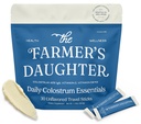 THE FARMER'S DAUGHTER Colostrum Powder | Unflavored | Gut Health & Bloating | Hair, Skin & Nails | Immunity Supplement | 30 Individual Travel Stick Packs