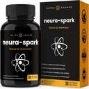 NeuraSpark Premium Brain Supplement for Focus, Memory & Mental Energy - Nootropic Brain Booster for Performance - Ginkgo Biloba, St John's Wort, DMAE, Rhodiola & More - 30 Capsules