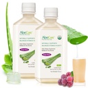 AloëCure USDA Biologische Aloë Vera Sap Grape Flavor, Made within 12 Hours of Harvest - Pure Aloë Vera Digestieve & Immune Health Supplement, helpt bij het handhaven van evenwichtige maagzuur, 16.7oz x 2 Btls
