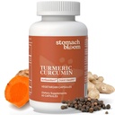 Turmeric Curcumin with Ginger, Boswellia & Black Pepper | 100% Bioavailable, Patented Micronized Turmeric, Enhanced Absorption | Gut + Joint Support Supplement, 60 Count