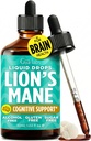 Gya Labs Lion's Mane Extract Liquid Drops - Mushroom Supplement for Memory and Cognitive Clarity - Enhances Cognitive Function and Sharpness - Non-GMO, Sugar & Alcohol Free - 1 fl oz