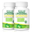 550MG Liposomal Sulforaphane from Broccoli Sprouts + Broccoli Seed, Sulforaphane Supplement Organic with 250MG Glucoraphanin Liver Supplement for Healthy Aging, Digestion | 120 Capsules (Pack of 2)