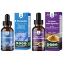 Bundle of High Absorption L-Theanine Liquid Drops with L Theanine 200mg Per Serving & Chamomile Extract and USDA Organic Ashwagandha Liquid Drops - Ashwagandha Root Extract for Stress and Mood Support