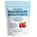 Spnutrition Magnesium Bisglycinate Gummies, with 400mg Magnesium Bisglycinate Chelate, Sea Salt, Raspberry Fruit Powder, Improve Sleep & nervous, Relax Muscles, Strengthen Bones, Vegan, 60 Gummies (1)