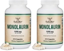 Monolaurin Immune Support Supplement 1,000mg per Serving, 210 Capsules (Vegan Safe, Non-GMO, Gluten Free) Immune Booster for Adults, Immune System Defense by Double Wood (Pack of 2)