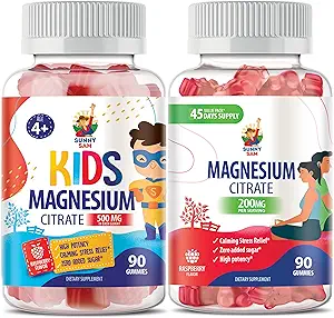 Magnesium Gummies voor kinderen en volwassenen - Kalm Magnesium Kauwen - Magnesium Citrate Kauwbare Supplement voor Mood & Muscle Support