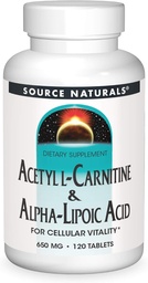 Bron Naturals Acetyl L-Carnitine & Alpha-Lipoïnezuur 650mg- 120 tabletten