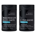 Sports Research® Sleep Pack - Magnesium Glycinate 160mg & Double Strength L-Theanine Supplement 200 mg