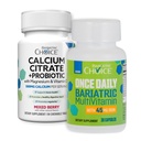 Bariatric Choice Multivitamin & Calcium Bundle (1-Month Supply) | 45mg Iron Multivitamin + 500mg Calcium Citrate with D3 & Probiotics | 30 Capsules + 90 Berry Chewables for Bariatric Surgery Patients