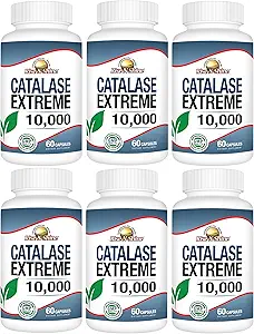 Rise-N-Shine Catalase Extreme Supplement 10.000 met Saw Palmetto, Biotin, Fo-Ti, PABA - Hair Supplements for Strong Hair - 360 Capsules - Pack of 6 (180-day supply)