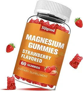 Hoge absorptie Magnesium Glycinate Gummies 600mg per portie - 60 Vegan Gummies - Bevordert gezonde ontspanning, spier, bot, & energie ondersteuning voor volwassenen