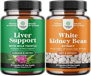 Bundel van melk distel lever ondersteuning supplement en witte nierbean energie Booster - Herbal lever supplement met Silymarin melk distel - natuurlijke energie pillen en witte bean extract supplementen