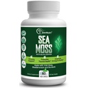 Organic Sea Moss Capsules, Irish Sea Moss, Bladderwrack and Burdock Root Supplement, Immune Support, Metabolism Support, Gut Health, 90 Trace Minerals, Vegan, GMO-Free