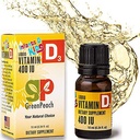 Organic Baby Vitamin d Drops - Vegetarian 400 IU Liquid Vitamin d3 for Babies & Newborn | No Sugar or Flavors | Non-GMO | Gluten Free & Tummy Gentle | Ages 4 & Under | Halal & Kosher Friendly