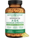 ADK Vitamin Supplement - 5000 IU Vitamin D3 + A & K2 MK-7 - High Absorption for Bone, Heart & Immune Support - Non-GMO (60 Softgels)