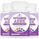 ADEK Vitamins Supplement, Vitamin A + Vitamin D3 + Vitamin E + Vitamin K1 + Vitamin K2, ADK Vitamin Supplement with Minerals and Antioxidants, Gluten-Free, 180 Capsules