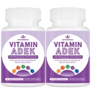 ADEK Vitamins Supplement, Vitamin A + Vitamin D3 + Vitamin E + Vitamin K1 + Vitamin K2, ADK Vitamin Supplement with Minerals and Antioxidants, Gluten-Free, 120 Capsules