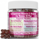 SHIZAM Vitamin D3 K2 MK-7 Gummies with Magnesium, Folate (5-MTHF), Methylfolate, CoQ10, B6 P5P & Methylated B-Complex for Women 40+