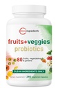 Micro Ingredients Fruit and Veggies Supplement with Probiotics, 240 Vegetarian Capsules | 80+ Super Greens & Fruits Complex | Immune, Gut & Digestive Health Support