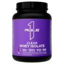 Rule 1 Proteins Clear Whey Isolate - 20g All-Whey Isolate Protein Mix, Over 9g EAAs, 90 Calories, Zero Sugar, Easy to Digest, Light, Crisp, and Refreshing Taste (20 Servings, Grape)