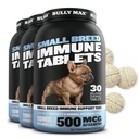 Bully Max Small Breed Dog Immune Support Tablets - Chewable Multivitamin Immunity Booster Supplement for Puppy & Adult Dogs - Pet Vitamins with Astaxanthin, Colostrum, Turmeric - 30 Tabs (3 Bottles)