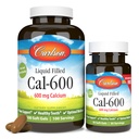 Carlson Cal-600, 600 mg, Calcium, Liquid Filled, 100 + 30 Softgels | Bone Support; Healthy Teeth; Optimal Wellness