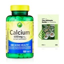 SV Calcium Calcium 600 mg, 100 Tablets, Bone Health Dietary Supplement Tablets Bundle with Vtmx Vitamin Guide
