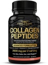 FREZZOR Collagen Peptides with UAF1000+, 100% Grass-Fed New Zealand Cattle Source, Hydrolyzed, Joint, Skin, Hair & Nail Support, Amino Acids, Anti-Aging, 90 Capsules, 1 Bottle