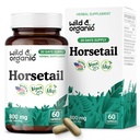 Wild & Organic Horsetail Herb Capsules 800 mg - Hair, Skin & Nail Support with Horsetail Extract Supplement - 60 Vegan Capsules - 30 Days Supply - No Fillers, Non-GMO