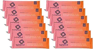 Restwind Voeding Endurance Fuel, Cafeïne Drinkpoeder Mix Single Serving with Electrolytes, Non-GMO, Free of Soy, Dairy, and Gluten, Vegan-Friendly, Tropical Buzz, Pack of 12