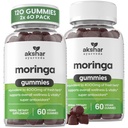 AKSHAR Ayurveda Moringa Gummies for Women & Men – 400mg Extract Equivalent to 4000mg Fresh Herb – Supports Wellness & Vitality – Vegan Non-GMO Super Antioxidant Green Moringa Supplement (120 Count)