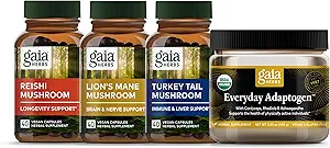 Gaia Kruiden Prachtige Paddestoelen Kit - Reishi Mushroom, Lion's Mane Mushroom, Turkije Staart Paddestoel, Everyday Adaptogen