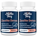 MythoTecq 2300 MG Zeolite Detox Capsules - Activated Charcoal & Bentonite Clay, Highly Absorbable Full Body, Liver & Gut Cleanse, Zeolite Clinoptilolite（180 Capsules）