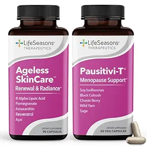 LifeSeasons Pausitivi-T met Ageless Skincare - Menopauze supplement - Relief for Hot Flashes, Hormone Imbalance & Night Sweats - Nourishes Tissue - Salie, Chasteberry, Soy Isoflavones & Black Cohosh
