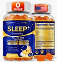 Lower Cortisol Sleep Gummies - Sleep Aid Supplement with Ashwagandha, Magnesium, L-Theanine, Vitamin B6, Vitamin B12 and Melatonin, Vegan - 60 Gummies - 30 Servings
