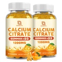 Calcium Citrate 1200mg with Vitamin D3 Gummies – Pure Formula calcium supplement, Bone Health Support for Women, Men, Seniors – High Absorption, Easy to Digest, Sugar Free, Orange Flavor,60 Day Supply