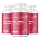 Celebrate Vitamins Multi ADEK Chewables, Iron Free - Daily Bariatric Multivitamin, High Level of Vitamins A, D, E, K & B12 for Duodenal Switch Surgery Patients - Berry Sorbert (180 Tablets)