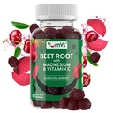 YumVs Beetwortel Gummies met Magnesium en Vitamine C - Berry Flavor Rode Bieten Gummies - Beet Kauwen voor bloedcirculatie en antioxidant ondersteuning - Red Beet Gummy- Berry 60 Tel (Pack of 1)